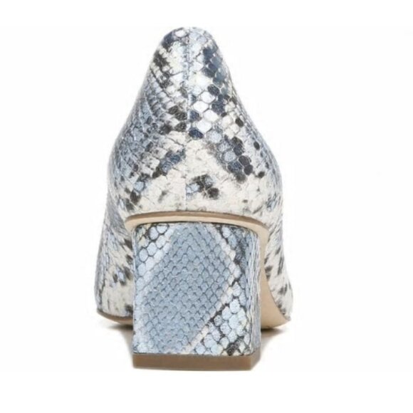 NEW Sarto by Franco Sarto Regal Snake Embossed Leather Pumps in Airy Blue - Picture 5 of 6